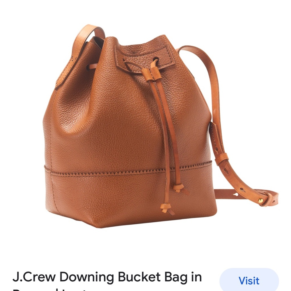 J. Crew Downing brown leather bucket bag. 100% genuine leather